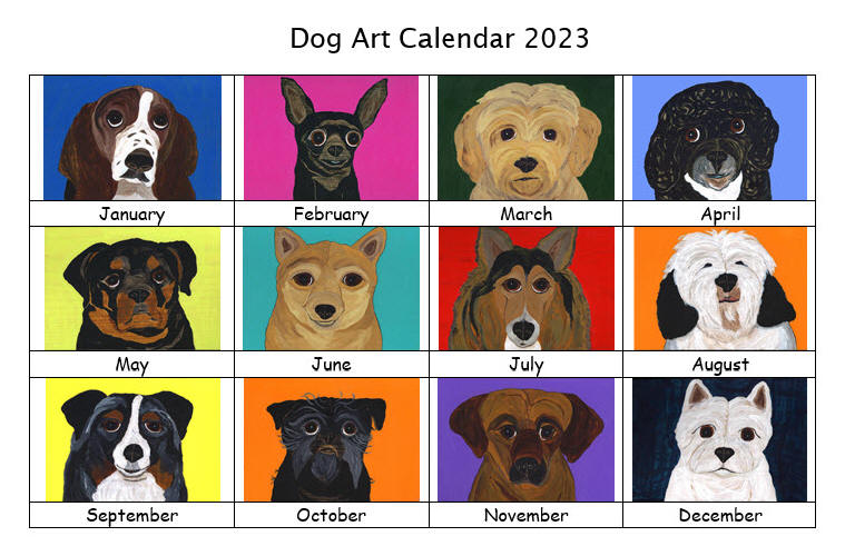 Dog Art Calendar 2023 - Preview