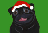 (HA32g) Holiday Black Pug