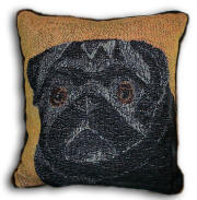 Black Pug Pillow