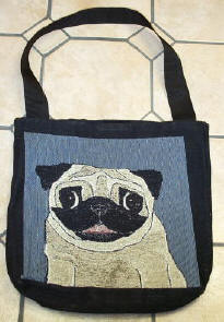 Fawn Pug side of Tote Bag