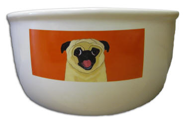 Ceramic Serving Bowl - Pug Design A68
