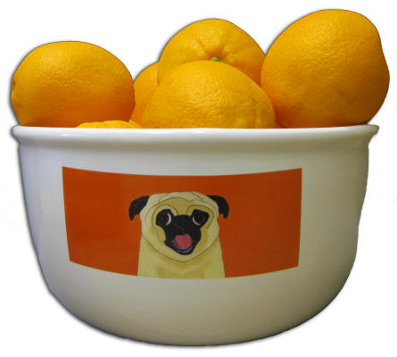 Ceramic Serving Bowl - Pug Design A68