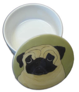 Porcelain Keepsake Box - Pug Design A46