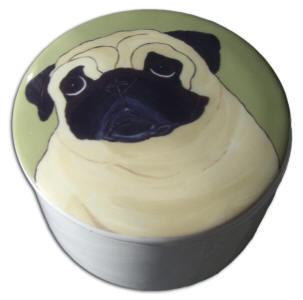 Porcelain Keepsake Box - Pug Design A46