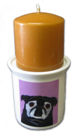 Candle Holder - Pug Design A73