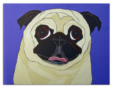 Canvas Transfer - Pug Design A64