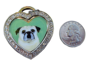 Heart Medallion - Pug Design A72
