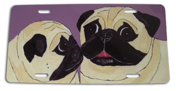 License Plate - Pug Design A19