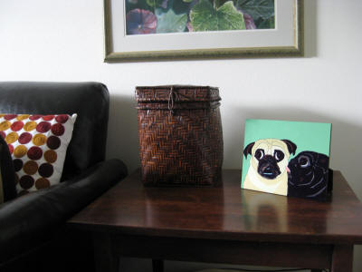 Table art with easel - 8 x 10 - Pug Design A69